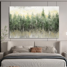 Load image into Gallery viewer, Misty Forest in Green and Gray Abstract acrylic painting DLZ065