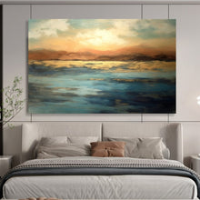 Load image into Gallery viewer, Sunset Over Golden Waters Abstract acrylic painting DLZ055