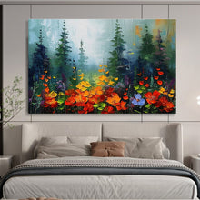 Load image into Gallery viewer, Forest Floral “Mystic Meadow” Painting on Canvas, Enchanted Landscape Art DKH832