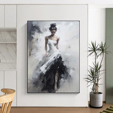 Load image into Gallery viewer, Black & White Figurative Abstract Painting, Ideal for Elegant Bedroom & Art - Themed Lounge LargeART2133