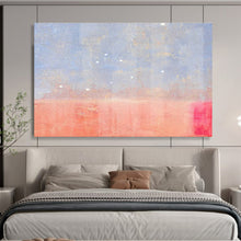 Load image into Gallery viewer, Subtle Blue and Pink Abstract Painting with White Dots for Dreamy Nursery & Light - Filled Reading Nook DKH280