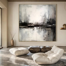 Load image into Gallery viewer, Grayscale Water Reflection Art for Modern Lakeside Home & Serene Art Gallery LargeART0922