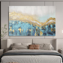 Load image into Gallery viewer, Abstract Landscape Painting on Canvas - “Golden Peaks” DKH733