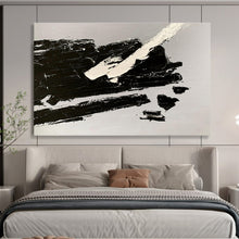 Load image into Gallery viewer, Black and White Textured Abstract Painting for Industrial Loft & Monochrome Study DKH284