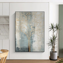 Load image into Gallery viewer, Golden Tree Abstract Painting, Perfect for Sophisticated Dining Room & Calming Bedroom LargeART1838