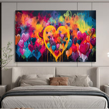 Load image into Gallery viewer, Hand - Painted Colorful Love Abstract Acrylic Art for Trendy Play - Style Living Room Sofa Wall LargeART1630