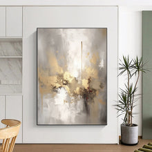 Load image into Gallery viewer, Gray - Gold Abstract Composition Acrylic Art - Suited for Corporate Lounge & Upscale Apartment Decor LargeART0542