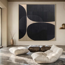 Load image into Gallery viewer, Grand Hand - painted Circular Shapes Monochrome Acrylic Art for Modern Lounges LargeART0137