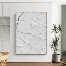 Load image into Gallery viewer, “Cracked White Impasto” - Textured Minimalist Art on Canvas DKH1673
