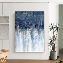 Load image into Gallery viewer, “Blue Dripping Abstract” - Expressive Abstract Art on Canvas DKH1537