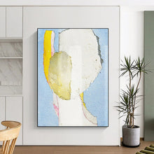 Load image into Gallery viewer, Mixed - Media Abstract Head Art, Pastel - Toned Textured Collage for Feminine Nursery & Whimsical Sunroom LargeART2225