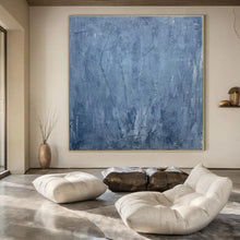 Load image into Gallery viewer, Blue Gray Abstract Canvas Painting, Perfect for Calming Bedroom & Minimalist Library LargeART1323