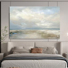 Load image into Gallery viewer, Soft - Toned Beach Abstract Painting for Beach House Hallway & Serene Reading Nook DKH326