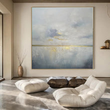 Load image into Gallery viewer, Minimalist Coastal Abstract Painting, Perfect for Serene Spa Retreat & Contemporary Bedroom LargeART1398