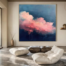 Load image into Gallery viewer, Pink & Blue Cloud Abstract Painting, Ideal for Bedroom & Relaxing Lounge LargeART1424