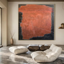 Load image into Gallery viewer, Red Black Abstract Canvas Painting, Suited for Dramatic Dining Room & Edgy Home Office LargeART1320