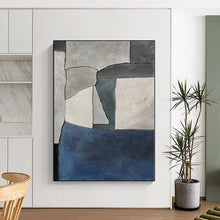 Load image into Gallery viewer, Large Gray - Toned Geometric Abstract Wall Art for Bedroom & Gallery Space LargeART0386