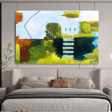 Load image into Gallery viewer, Colorful Geometric Landscape Abstract Painting on Canvas DKH561