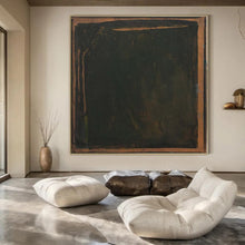 Load image into Gallery viewer, Large - Scale Hand - painted Dark Green Framed Abstract Acrylic Art for Dramatic Dining Rooms LargeART0150