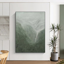 Load image into Gallery viewer, “Misty Mountain Waterfall” - Atmospheric Landscape Art on Canvas DKH1490