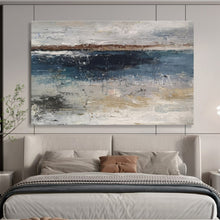 Load image into Gallery viewer, Blue and Gray Abstract Seaside Painting for Coastal Cottage & Relaxing Spa DKH288