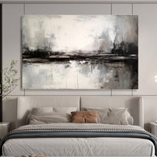 Load image into Gallery viewer, Black - White Abstract Landscape for Minimalist Bedroom & Monochrome Gallery DKH153