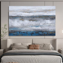 Load image into Gallery viewer, Blue - Gray Textured Abstract Painting on Canvas - “Coastal Rhythm” DKH609