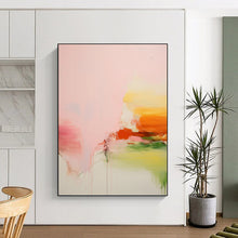 Load image into Gallery viewer, “Pink - Orange Abstract Drip Painting” Abstract Painting on Canvas, Vibrant Wall Art DKH991