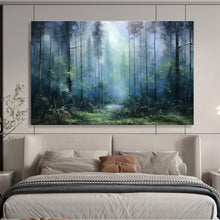 Load image into Gallery viewer, Forest Mist “Enchanted Woods” Painting on Canvas, Ethereal Landscape Art DKH869