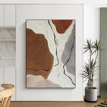 Load image into Gallery viewer, Large - Format Earth - Tone Shape Abstract Acrylic Art for Rustic Kitchen & Bohemian Living Room LargeART0410