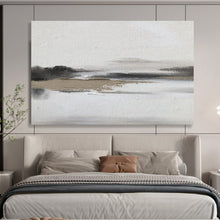 Load image into Gallery viewer, Monochrome Landscape “Serene Mist” Painting on Canvas, Minimalist Art DKH911