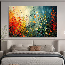 Load image into Gallery viewer, Textured Floral Abstract Painting on Canvas - “Colorful Foliage” DKH711