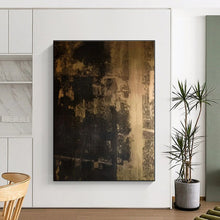 Load image into Gallery viewer, Oversized Dark Textured Abstract Art for Dramatic Living Room & Sophisticated Lounge LargeART0529
