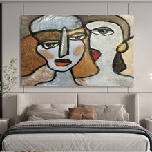 Load image into Gallery viewer, Cubist Abstract Figure Painting on Canvas - “Faces of Creativity” DKH719