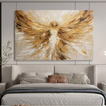 Load image into Gallery viewer, Golden Angel with Outstretched Wings Abstract acrylic painting DLZ082