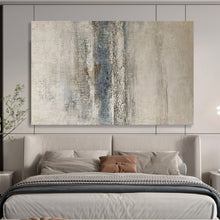 Load image into Gallery viewer, Textured Gray Blue Abstract Hand-Painted Abstract Acrylic Art for Minimalist Bedroom Tranquility LargeART1624