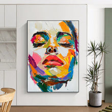 Load image into Gallery viewer, “Expressive Color - Filled Face” – Abstract Portrait Oil Painting with Vivid Brushstrokes DTP090
