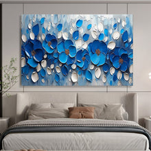 Load image into Gallery viewer, Blue Floral Relief Large - scale acrylic painting DLZ173