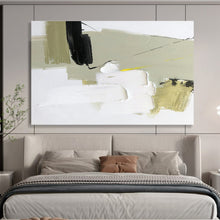 Load image into Gallery viewer, Abstract Painting with Black, White, Green, and Yellow for Modern Office & Creative Nook DKH314