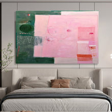 Load image into Gallery viewer, Pink & Green Abstract Mixed - Media Art for Feminine Boutique & Art Gallery Pop - Up DKH060