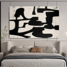 Load image into Gallery viewer, Bold Black and White Abstract Forms Abstract acrylic painting DLZ063