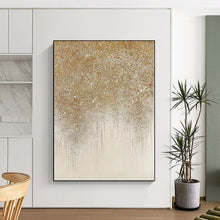 Load image into Gallery viewer, Large - Format Glittering Gold - Silver Abstract Acrylic for Glamorous Entryway LargeART0281