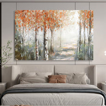 Load image into Gallery viewer, “Autumn Birch Forest Path” - Misty Forest Abstract Acrylic, Great for Bedroom and Conservatory DLZ222