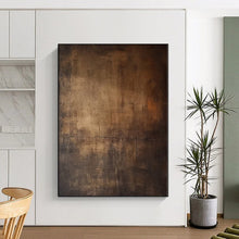 Load image into Gallery viewer, Hand - painted Massive Dark Brown Textured Abstract Acrylic Art for Rustic - Themed Lounges LargeART0097