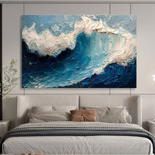 Load image into Gallery viewer, Textured Wave Painting on Canvas - “Powerful Ocean Waves” DKH766