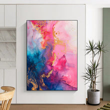 Load image into Gallery viewer, “Liquid Gold & Color Swirl” – Alcohol Ink Painting with Fluid Patterns DTP286