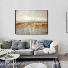 Load image into Gallery viewer, Grey Gold Textured Canvas Painting Minimalist Art For Living Room Extra Large Wall Art