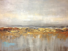 Load image into Gallery viewer, Grey Gold Textured Canvas Painting Minimalist Art For Living Room Extra Large Wall Art