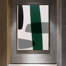 Load image into Gallery viewer, Black White Green Abstract Painting Home Bedroom Wall Decor Geometric Wall Art GE002