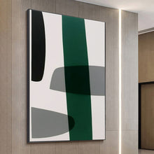 Load image into Gallery viewer, Black White Green Abstract Painting Home Bedroom Wall Decor Geometric Wall Art GE002